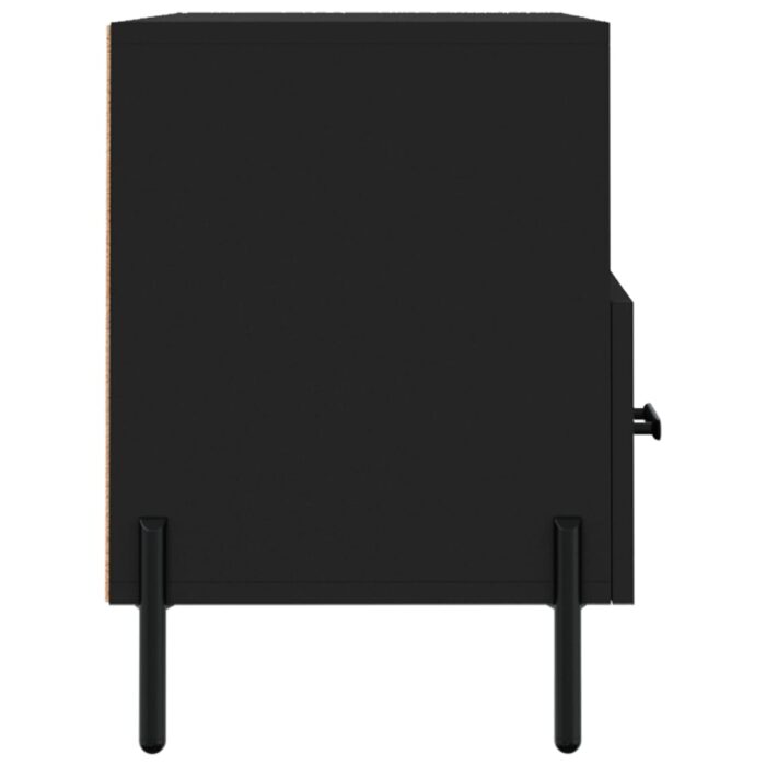 Meuble TV Noir 80x36x50 cm Bois d'ingénierie – Image 5