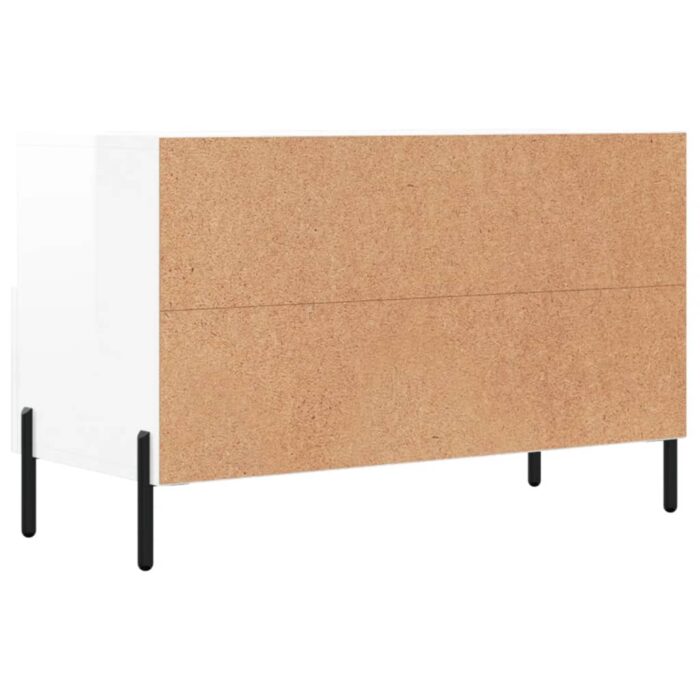 Meuble TV Blanc brillant 80x36x50 cm Bois d'ingénierie – Image 6