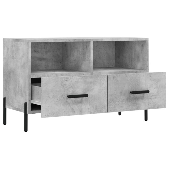 Meuble TV Gris béton 80x36x50 cm Bois d'ingénierie – Image 4