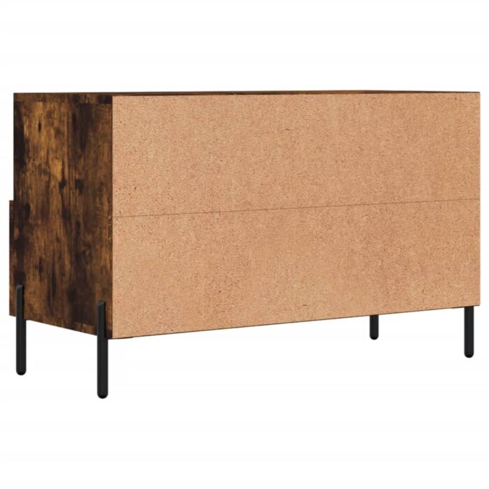 Meuble TV Chêne fumé 80x36x50 cm Bois d'ingénierie – Image 6