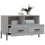 Meuble TV Sonoma gris 80x36x50 cm Bois d'ingénierie – Image 2