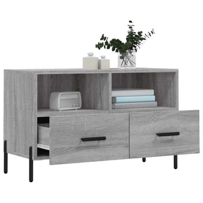 Meuble TV Sonoma gris 80x36x50 cm Bois d'ingénierie – Image 2