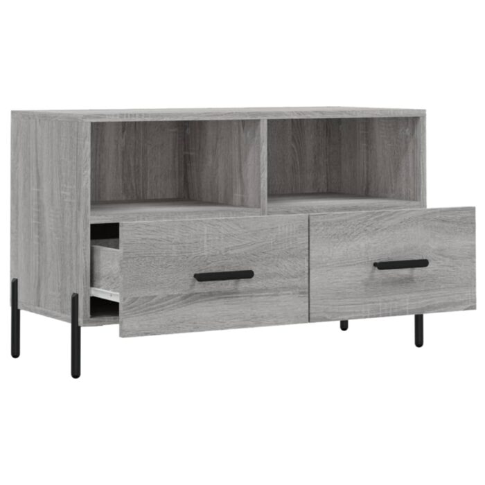 Meuble TV Sonoma gris 80x36x50 cm Bois d'ingénierie – Image 4