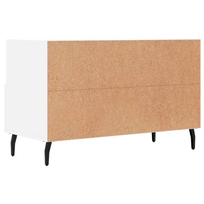 Meuble TV Blanc 80x36x50 cm Bois d'ingénierie – Image 6