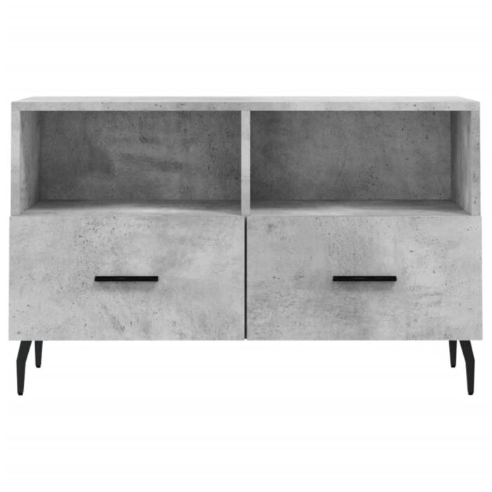 Meuble TV Gris béton 80x36x50 cm Bois d'ingénierie – Image 3