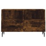 Meuble TV Chêne fumé 80x36x50 cm Bois d'ingénierie – Image 3