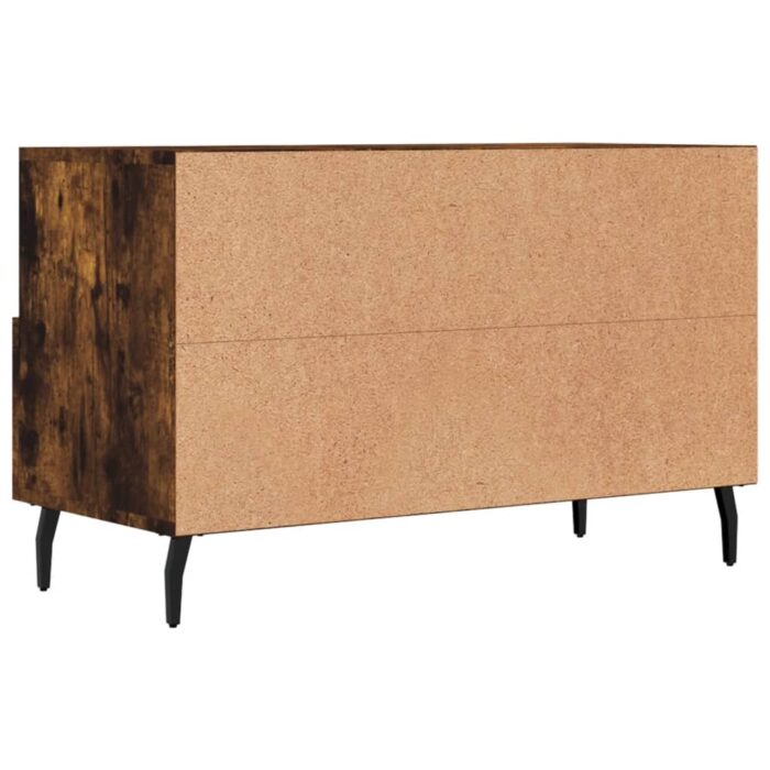 Meuble TV Chêne fumé 80x36x50 cm Bois d'ingénierie – Image 6