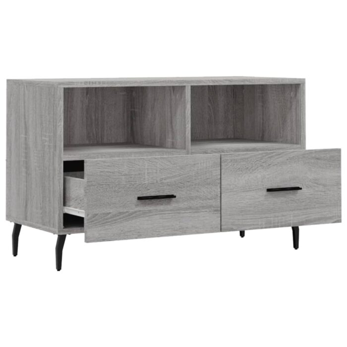 Meuble TV Sonoma gris 80x36x50 cm Bois d'ingénierie – Image 4