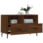 Meuble TV Chêne marron 80x36x50 cm Bois d'ingénierie – Image 2