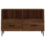 Meuble TV Chêne marron 80x36x50 cm Bois d'ingénierie – Image 3