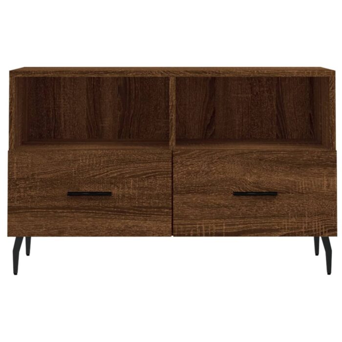 Meuble TV Chêne marron 80x36x50 cm Bois d'ingénierie – Image 3