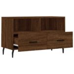 Meuble TV Chêne marron 80x36x50 cm Bois d'ingénierie – Image 4