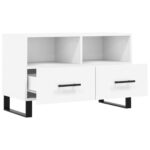 Meuble TV Blanc 80x36x50 cm Bois d'ingénierie – Image 4