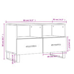 Meuble TV Blanc brillant 80x36x50 cm Bois d'ingénierie – Image 10