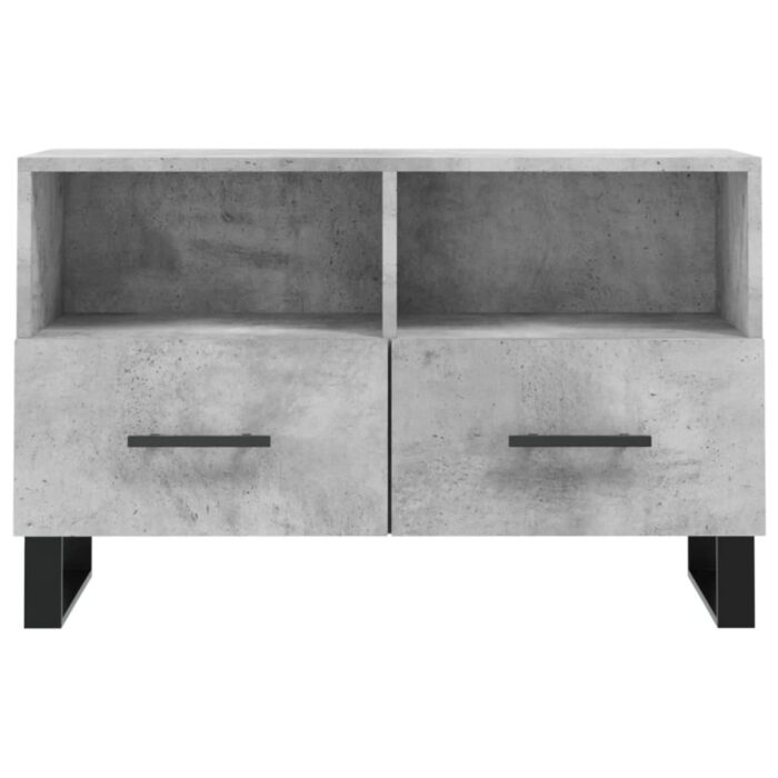 Meuble TV Gris béton 80x36x50 cm Bois d'ingénierie – Image 3