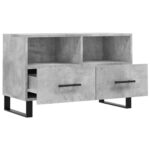 Meuble TV Gris béton 80x36x50 cm Bois d'ingénierie – Image 4