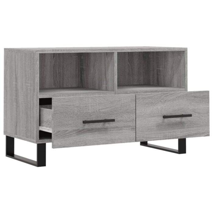 Meuble TV Sonoma gris 80x36x50 cm Bois d'ingénierie – Image 4