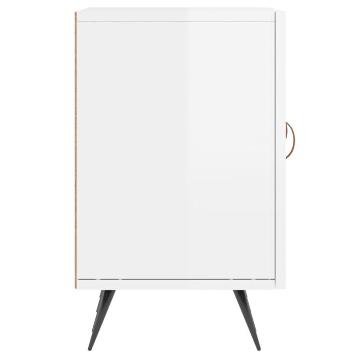 Meuble TV blanc brillant 150x30x50 cm bois d'ingénierie – Image 5
