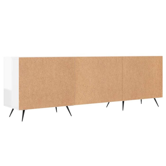 Meuble TV blanc brillant 150x30x50 cm bois d'ingénierie – Image 6