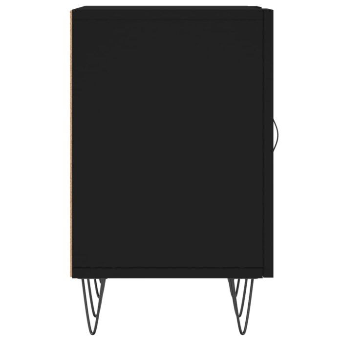 Meuble TV noir 150x30x50 cm bois d'ingénierie – Image 5
