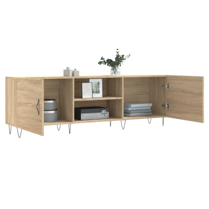 Meuble TV chêne sonoma 150x30x50 cm bois d'ingénierie – Image 2