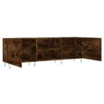 Meuble TV chêne fumé 150x30x50 cm bois d'ingénierie – Image 4
