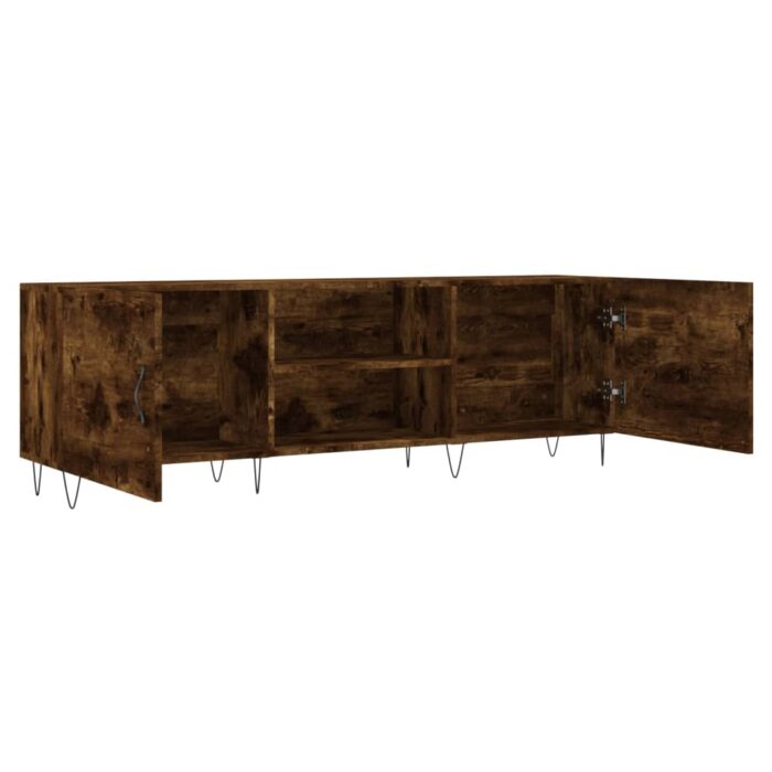 Meuble TV chêne fumé 150x30x50 cm bois d'ingénierie – Image 4