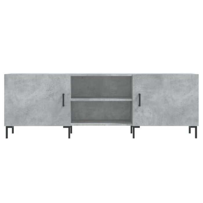 Meuble TV gris béton 150x30x50 cm bois d'ingénierie – Image 3