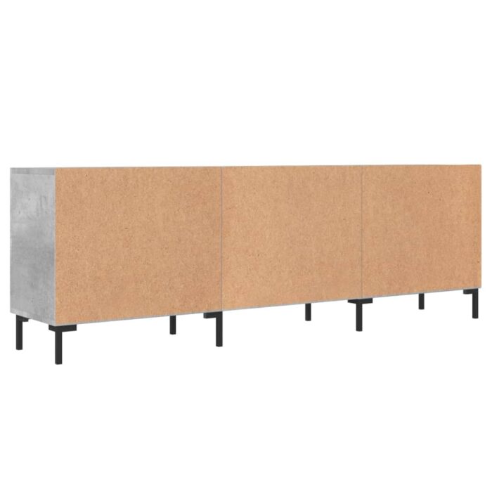 Meuble TV gris béton 150x30x50 cm bois d'ingénierie – Image 6