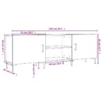 Meuble TV chêne fumé 150x30x50 cm bois d'ingénierie – Image 10