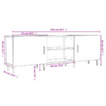 Meuble TV blanc 150x30x50 cm bois d'ingénierie – Image 10