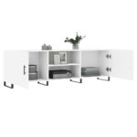 Meuble TV blanc 150x30x50 cm bois d'ingénierie – Image 2