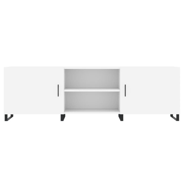 Meuble TV blanc 150x30x50 cm bois d'ingénierie – Image 3