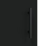 Meuble TV noir 150x30x50 cm bois d'ingénierie – Image 7