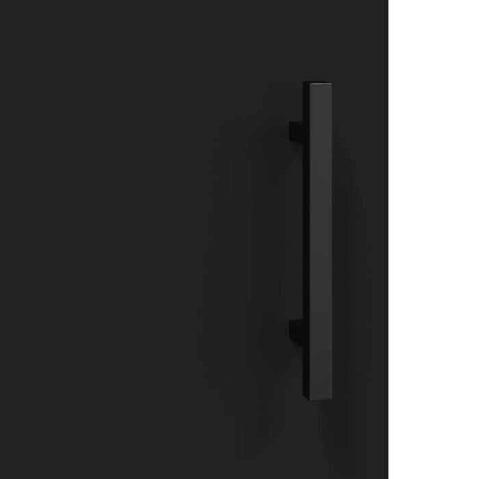 Meuble TV noir 150x30x50 cm bois d'ingénierie – Image 7