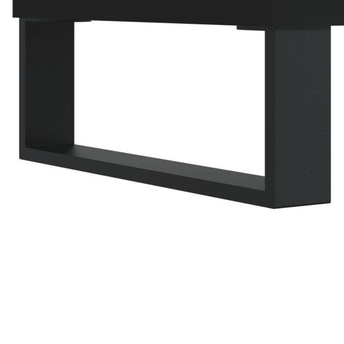 Meuble TV noir 150x30x50 cm bois d'ingénierie – Image 8