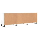 Meuble TV blanc brillant 150x30x50 cm bois d'ingénierie – Image 6