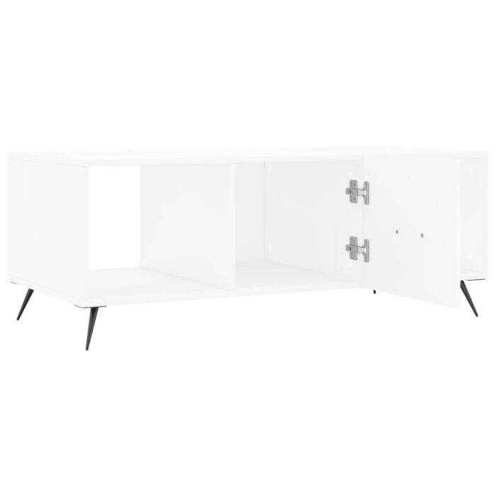 Table basse blanc 102x50x40 cm bois d'ingénierie – Image 4