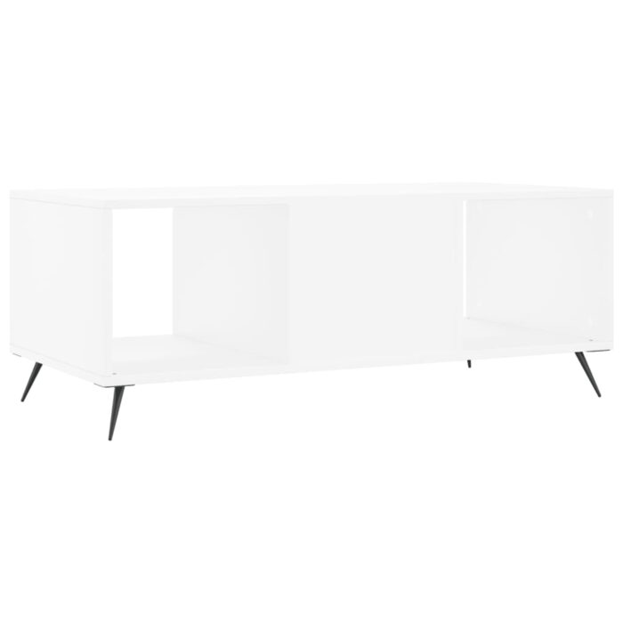 Table basse blanc 102x50x40 cm bois d'ingénierie – Image 6