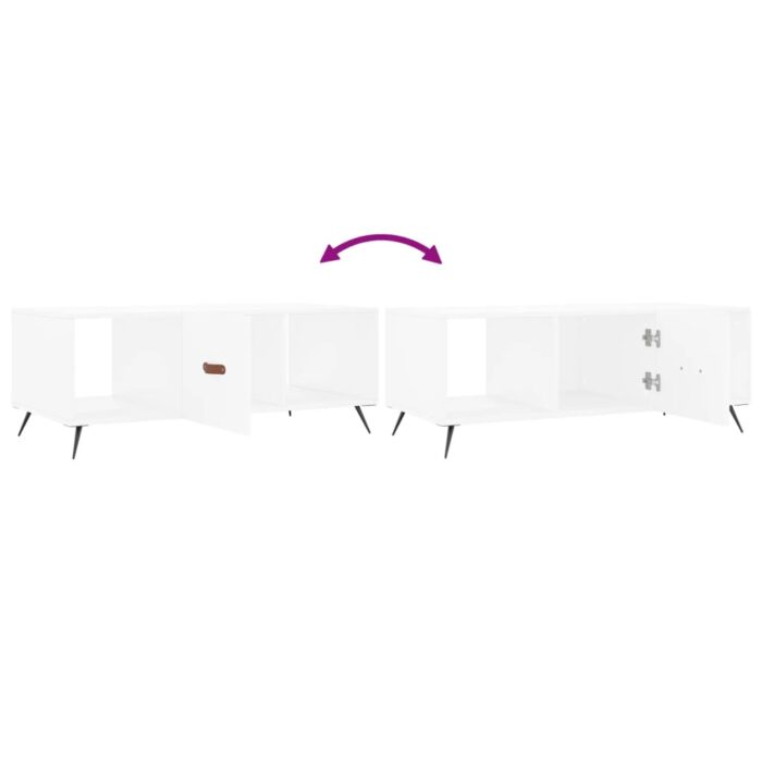 Table basse blanc 102x50x40 cm bois d'ingénierie – Image 7