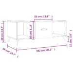 Table basse Blanc brillant 102x50x40 cm Bois d'ingénierie – Image 11