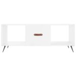 Table basse Blanc brillant 102x50x40 cm Bois d'ingénierie – Image 3