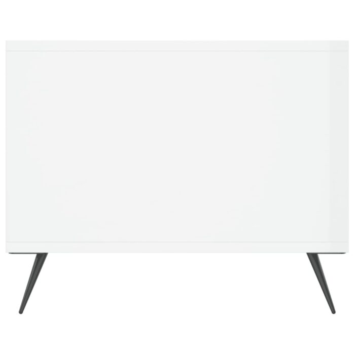 Table basse Blanc brillant 102x50x40 cm Bois d'ingénierie – Image 5