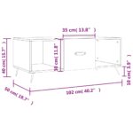 Table basse chêne fumé 102x50x40 cm bois d'ingénierie – Image 11