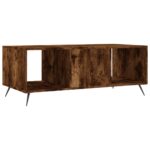 Table basse chêne fumé 102x50x40 cm bois d'ingénierie – Image 6