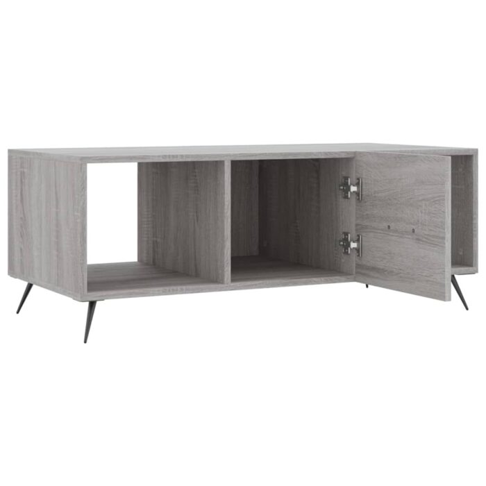 Table basse sonoma gris 102x50x40 cm bois d'ingénierie – Image 4