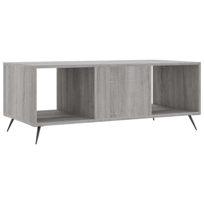Table basse sonoma gris 102x50x40 cm bois d'ingénierie – Image 6