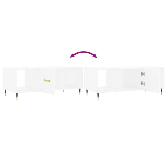 Table basse blanc 102x50x40 cm bois d'ingénierie – Image 7