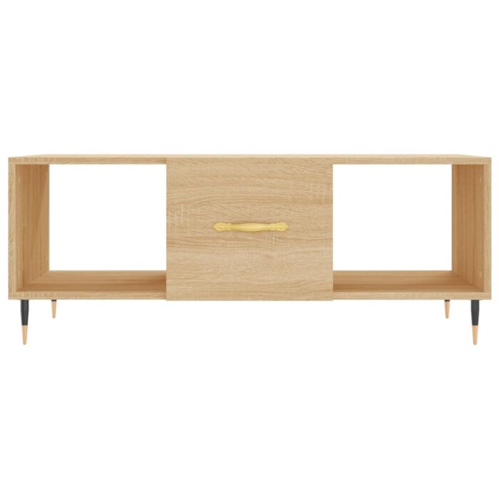 Table basse chêne sonoma 102x50x40 cm bois d'ingénierie – Image 3