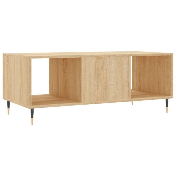 Table basse chêne sonoma 102x50x40 cm bois d'ingénierie – Image 6
